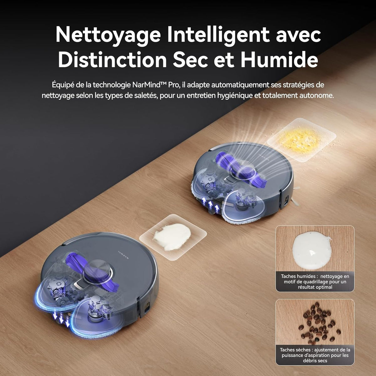 NARWAL Freo Z10 Ultra Robot Aspirateur Laveur, Balai Intelligent 18000Pa - Extension Serpillère Dynamique, Système Anti-Enchevêtrement, Nettoyage Humide/Sèche, Station Tout-en-Un