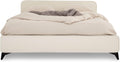 IDIMEX Lit Double Ravello 140x190 cm, Revêtement en Tissu, Lit Style Moderne pour 2 Personnes, Cadre de lit en Bois avec sommier Inclus, Blanc crème