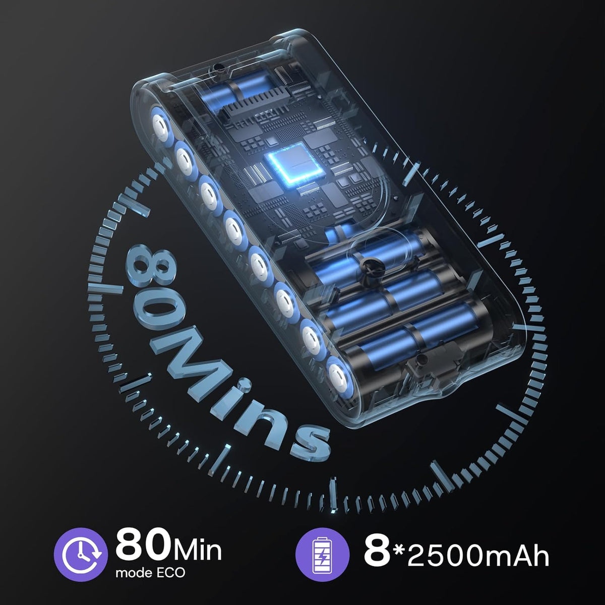 V16 Aspirateur Balai sans Fil 55Kpa/600W/80Mins, Aspirateur sans Fil Puissant, Écrans Tactiles LED, Mode Automatique, Brosse Anti-Emmêlement pour Tapis, Sols Durs et Poils d'animaux