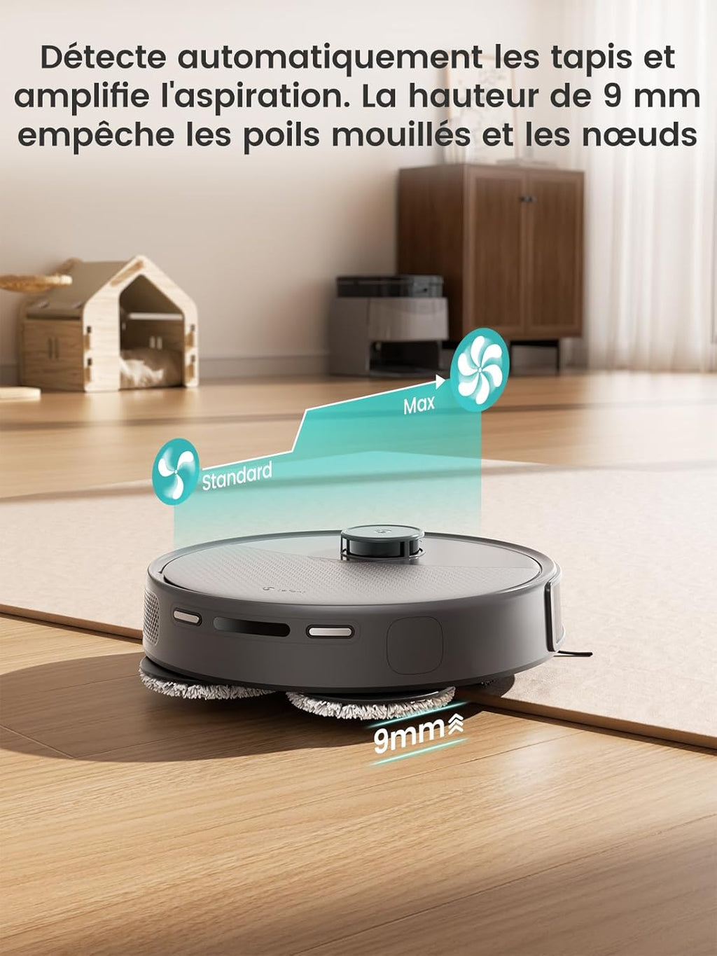 Lefant M3 Max Robot Aspirateur Laveur 20 000 Pa, Station Multifonctionnelle, Double Serpillière Rotative 200 TR/Min & Relevable 9mm, Navigation dToF, Évitement d'obstacles PSD, 220min