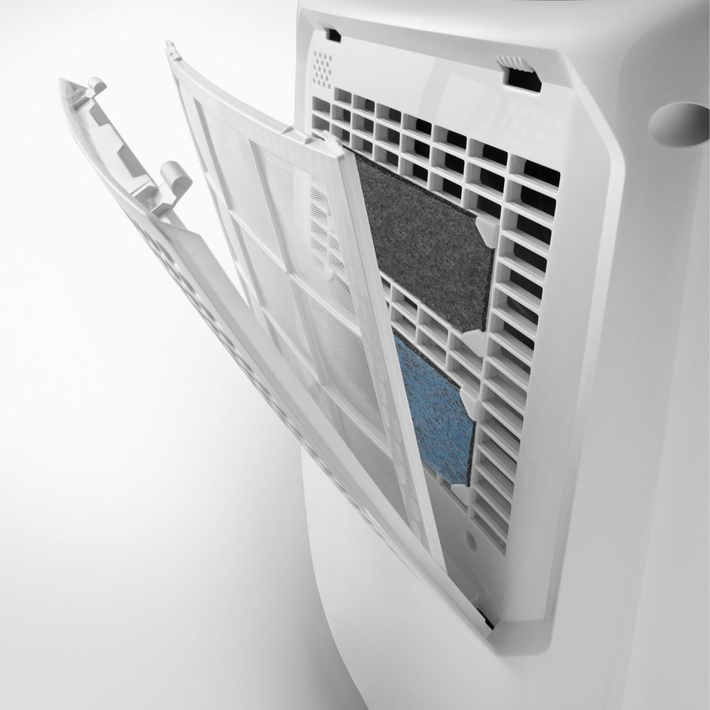 De'Longhi Tasciugo AriaDry Multi Déshumidificateur DEXD214RF, Déshumidificateur Portable avec Filtration à 3 Actions, Fonction Séchage, Déshumidification 14L/Jour, R290, Réservoir Amovible, Blanc