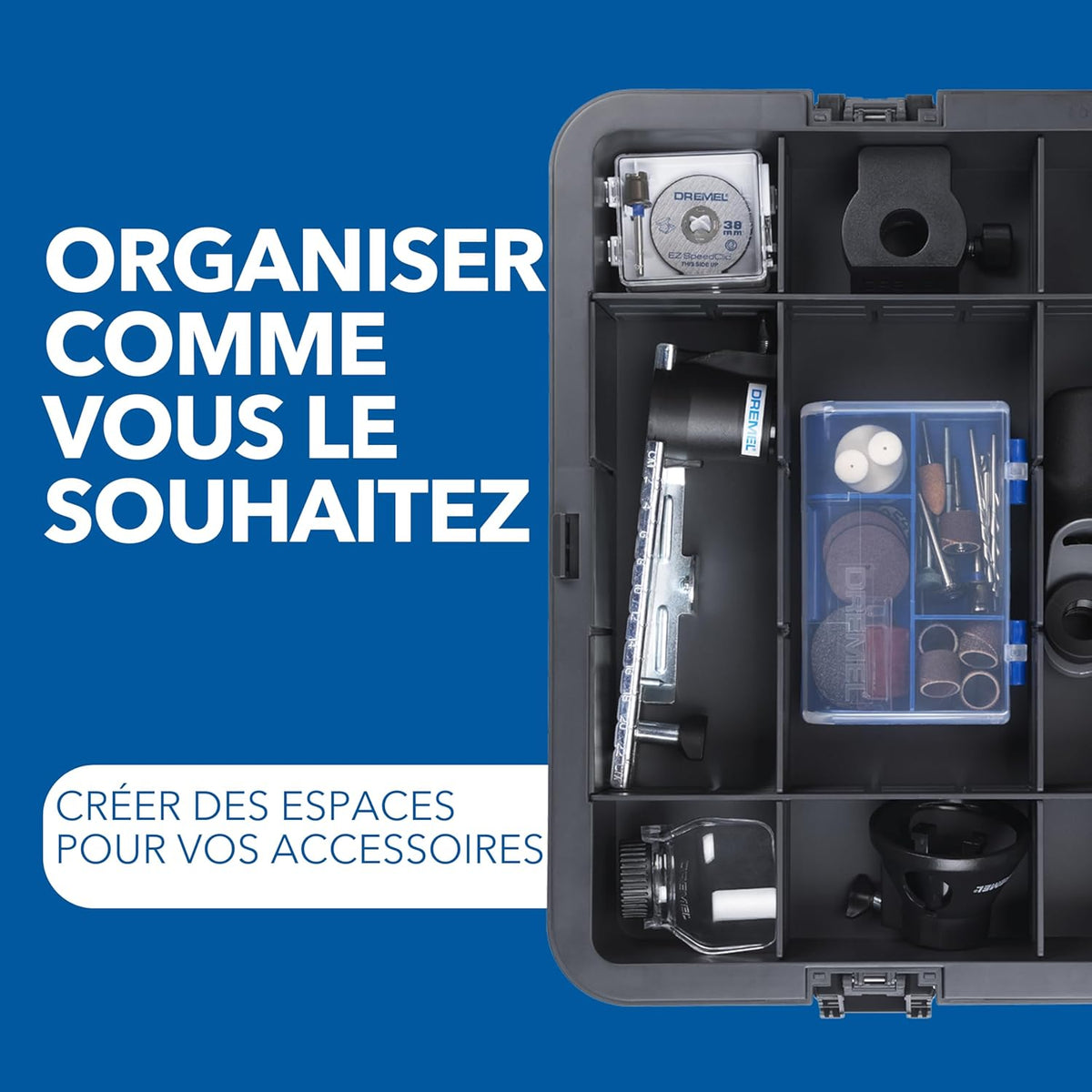 Dremel 8240 5/65 outil multi-usage sans-fil batterie 12V 2Ah, kit outil multi-usage avec 2 Batteries, 5 Adaptations, 1 boîte Platinum, 65 Accessoires