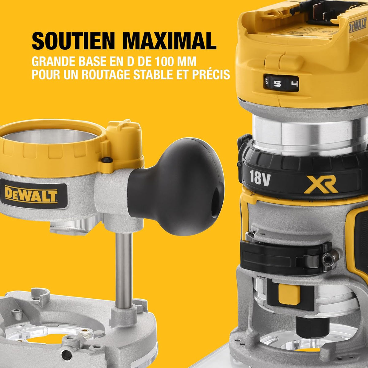 Affleureuse Défonceuse Compacte Brushless XR 18V 1/4" (8mm), avec coffret TSTAK, livré sans batterie, DCW604NT-XJ
