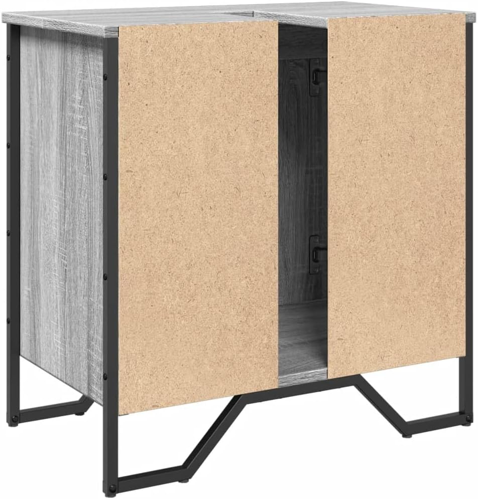 LLEZKBR Ensemble de meubles de salle de bain - Meuble d'évier de salle de bain - Gris Sonoma - 60 x 35 x 60 cm - Bois d'ingénierie