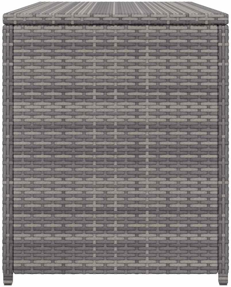 vidaXL Boîte de Rangement de Jardin Coffre de Rangement Banc de Stockage Patio Terrasse Extérieur Gris 120x50x60 cm Résine Tressée