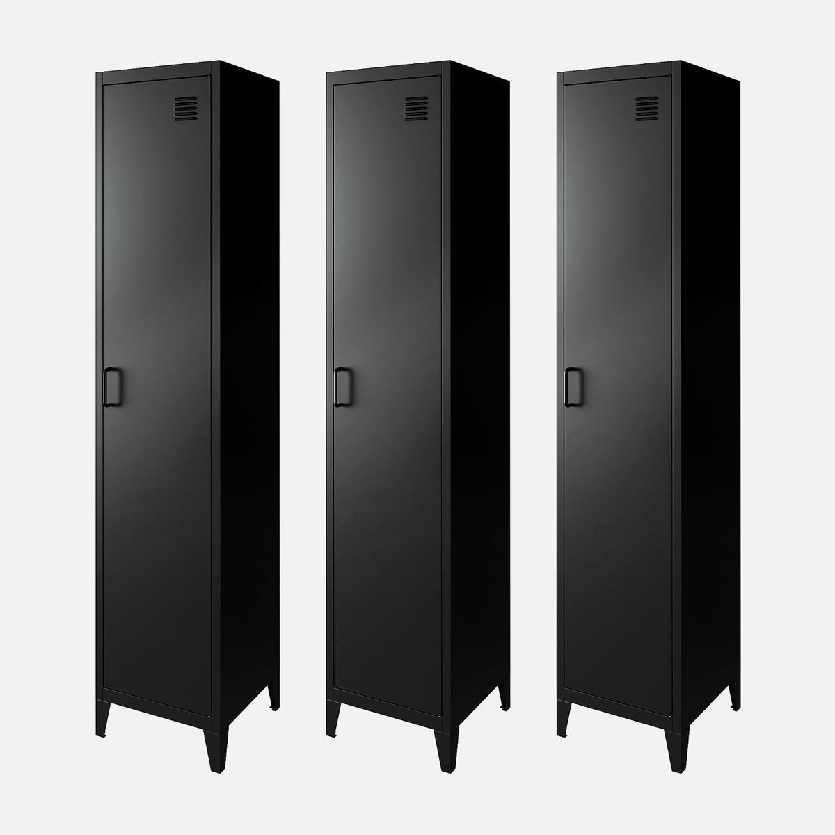 sweeek - Armoire Chambre Enfant en Acier Noir. 4 espaces de Rangement. casier. L 38 x P 38 x H 180 cm