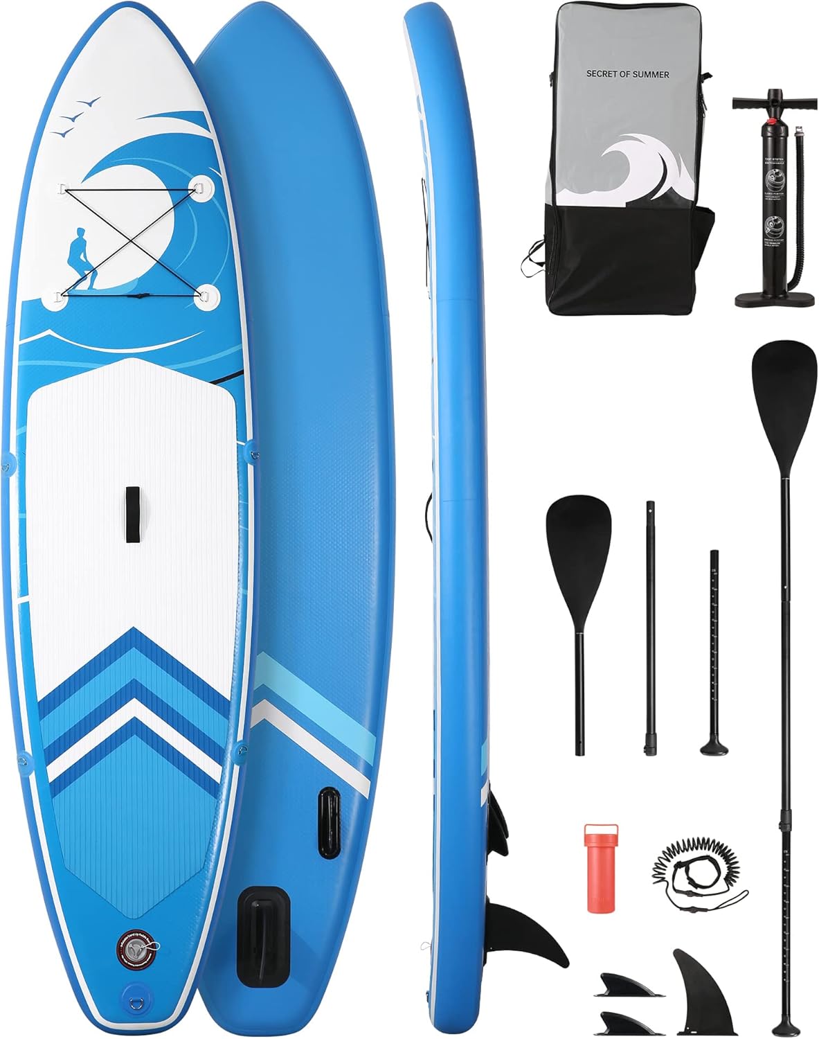 Planche à pagaie de 15,2 cm d'épaisseur avec accessoires ISUP et sac de transport et pompage rapide pour adultes et jeunes pour pagaie, surf, pêche, yoga