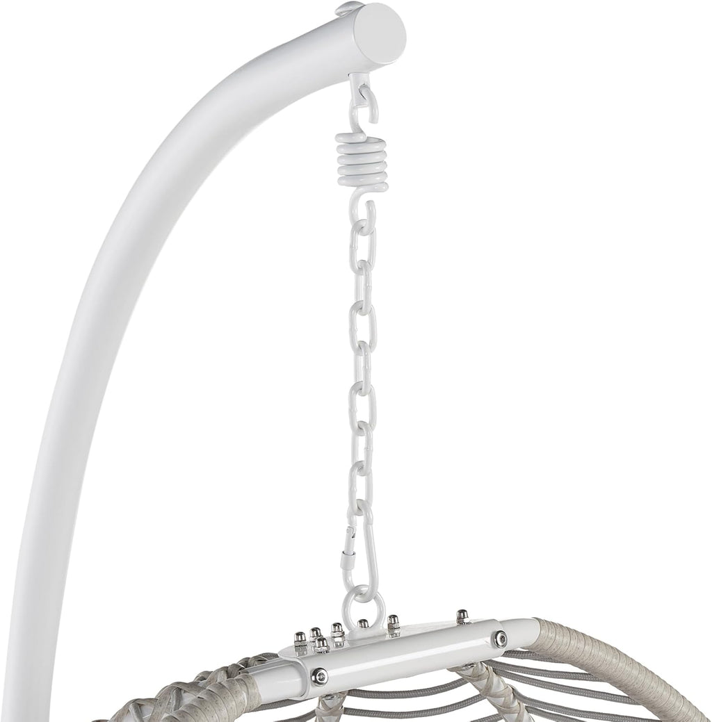 Fauteuil Suspendu avec Support Blanc Résistant aux UV pour Intérieur Extérieur Arco