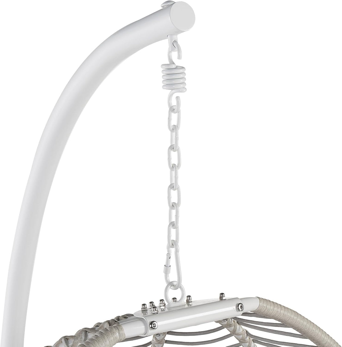 Fauteuil Suspendu avec Support Blanc Résistant aux UV pour Intérieur Extérieur Arco
