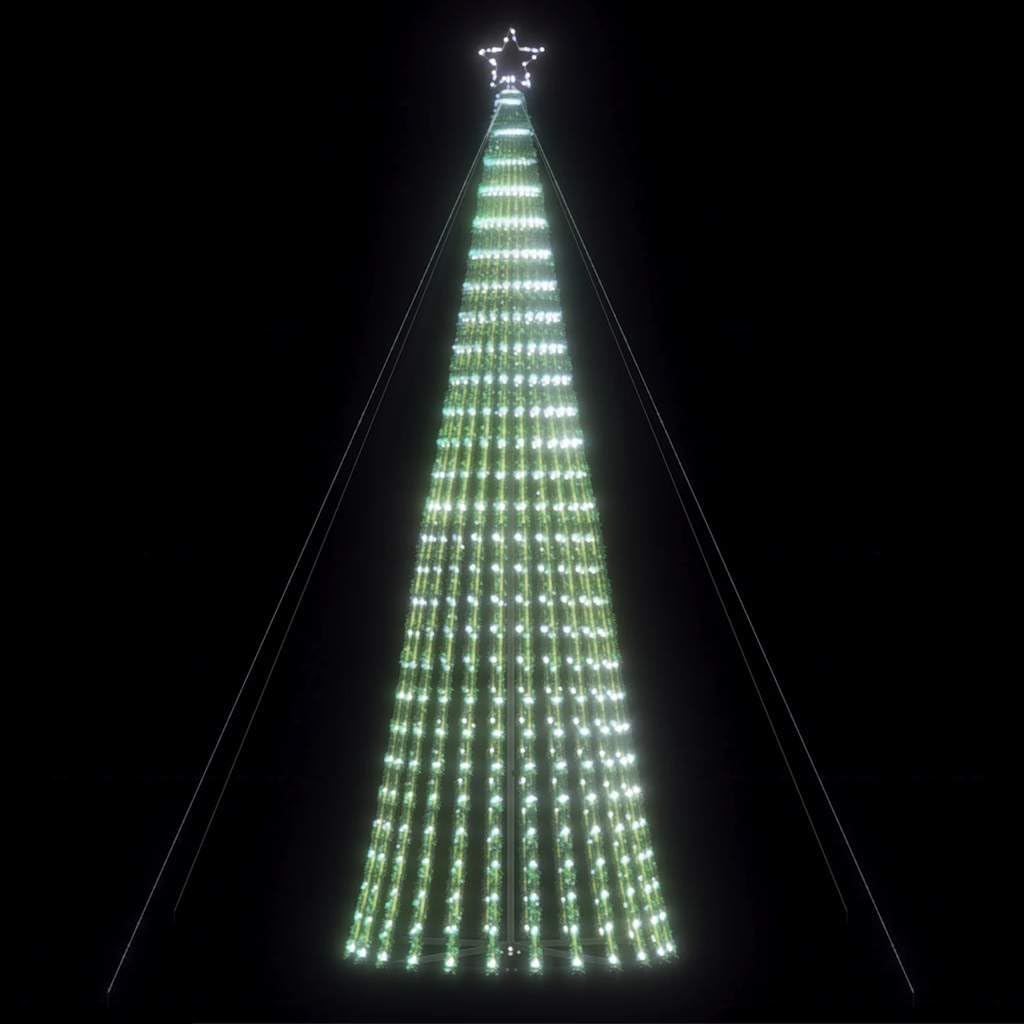 Festnight Arbre de Noël Cône Lumineuse avec Etoile Christmas Cone Tree Lights Sapin de Noël Guirlande Lumineux Intérieur Extérieur Décoration de Noël-Blanc froid-403 cm