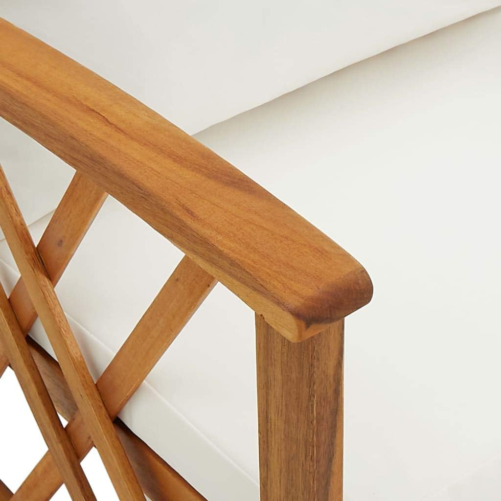 vidaXL 2X Bois d'Acacia Massif Chaises de Jardin avec Coussins Fauteuils de Patio Fauteuils de Jardin Chaises de Terrasse Extérieur Arrière-Cour