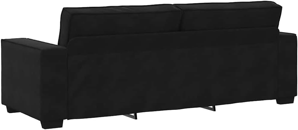 vidaXL Canapé à 3 Places Noir 180 cm Velours, canapé, canapé Trois Places, canapé 3 Places en Velours, Divan, canapé en Velours