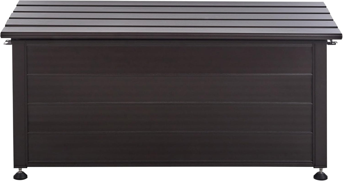 Beliani Coffre d'Extérieur de Rangement en Aluminium 113 x 50 cm Meuble de Jardin Brun Foncé Campalto
