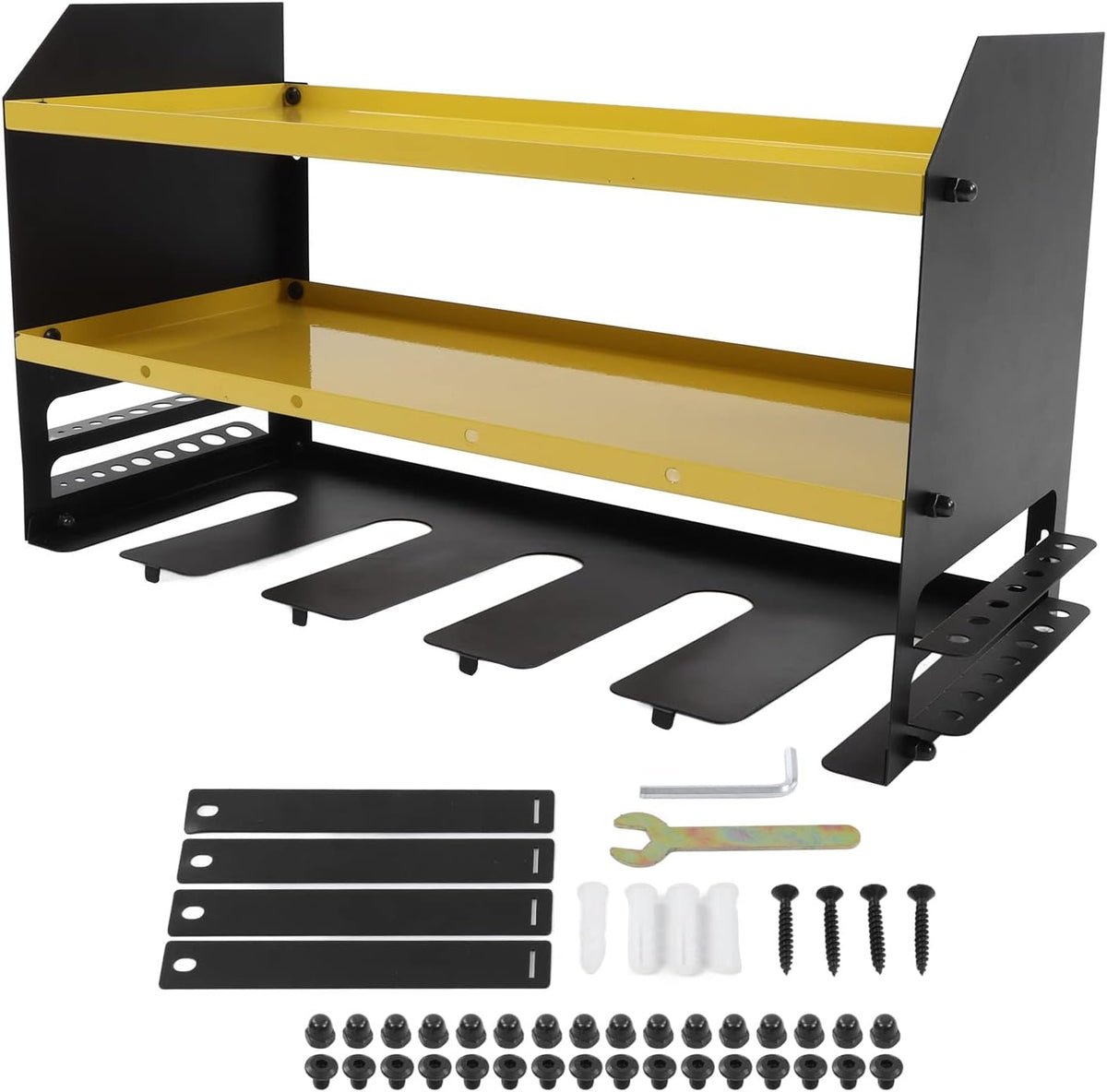 Gucagle Organisateur d'outils électriques, support mural robuste pour outils de garage, étagère de rangement, support de perceuse pour atelier, hangar en acier estampé, capacité de 35 lb