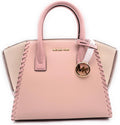 Sac pour femme I Satchel I Sac à main I Sac à bandoulière I Modèle : AVRIL I Rosé I 30 x 20 x 12 cm (l x H x P) I Logo MK I Matelassé I Sac pour femme