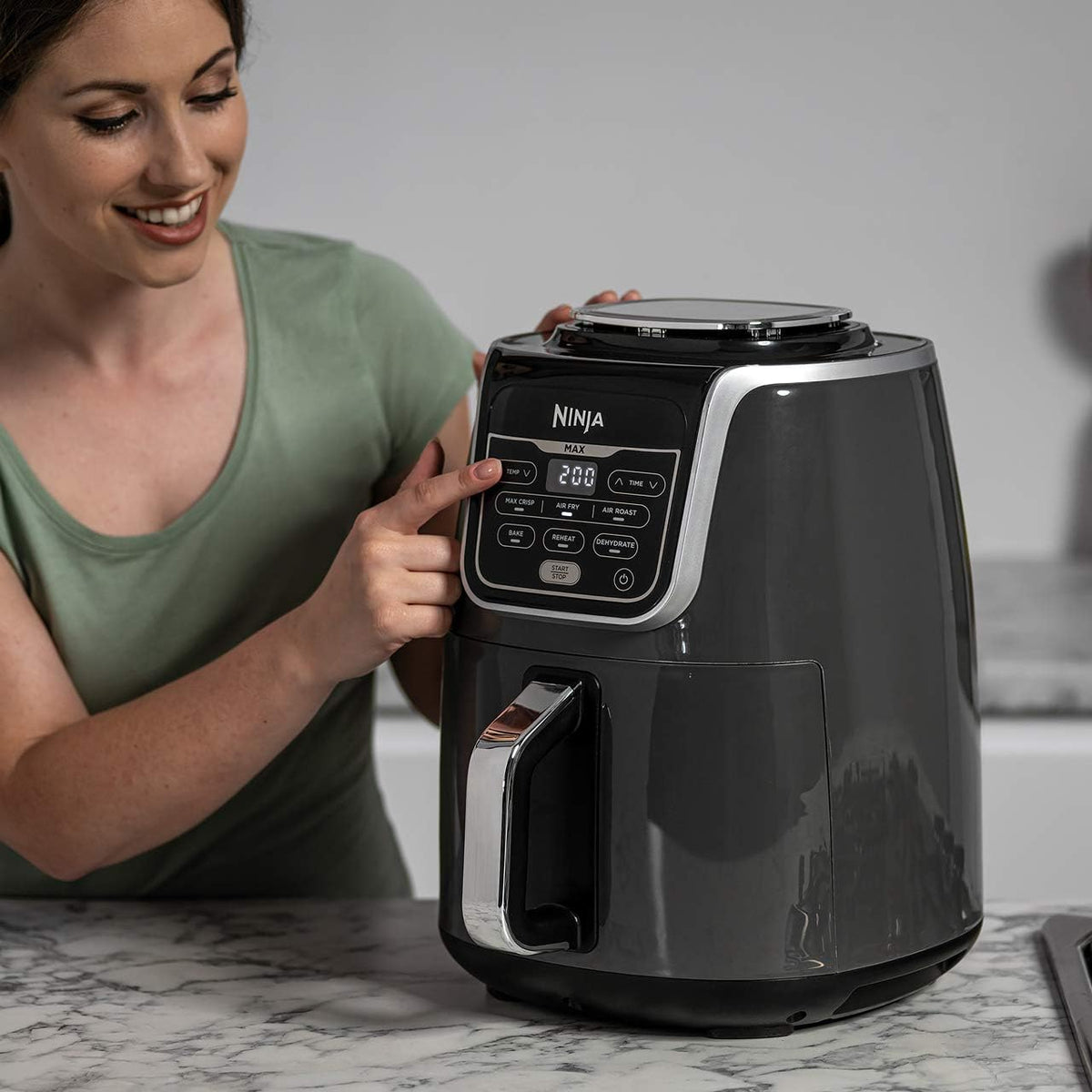 Ninja Air Fryer Max [AF160UK] 5.2 Litres, Grey and Black