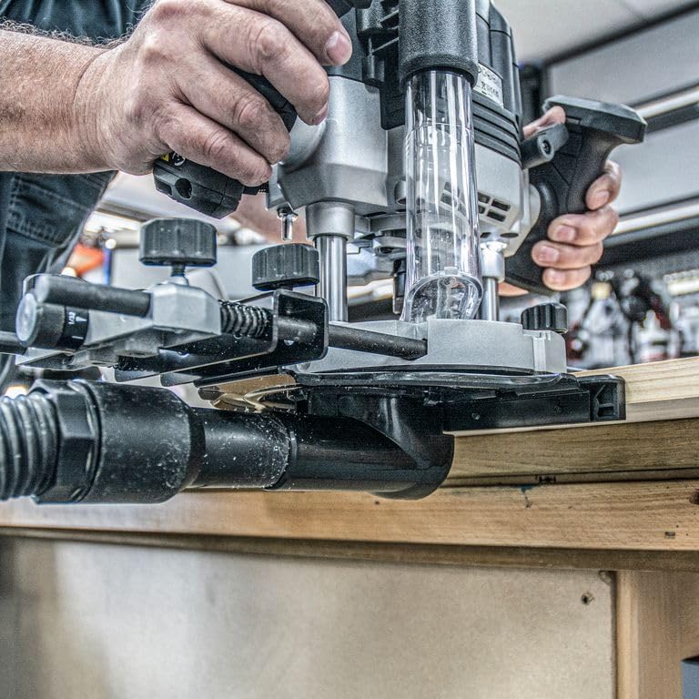 Trend T8 Défonceuse à Plongée Double Mode 12mm pour Atelier, Conçue pour Utilisation Manuelle et Table, 2200W, 230V, Noir, T8EK/EURO