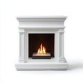 Cheminée au bioéthanol cadre MDF 72x32x78 cm - blanc - style classique
