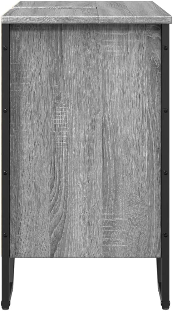 LLEZKBR Ensemble de meubles de salle de bain - Meuble d'évier de salle de bain - Gris Sonoma - 60 x 35 x 60 cm - Bois d'ingénierie