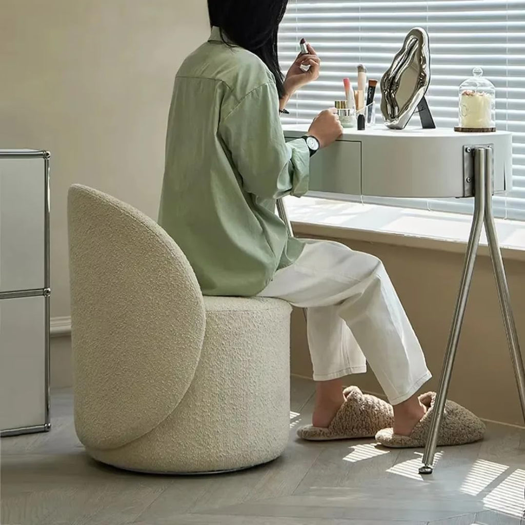 Tabouret de maquillage nordique de luxe – Élégant fauteuil de coiffeuse en cachemire pour chambre à coucher, meuble, décoration d'intérieur, siège de maquillage confortable