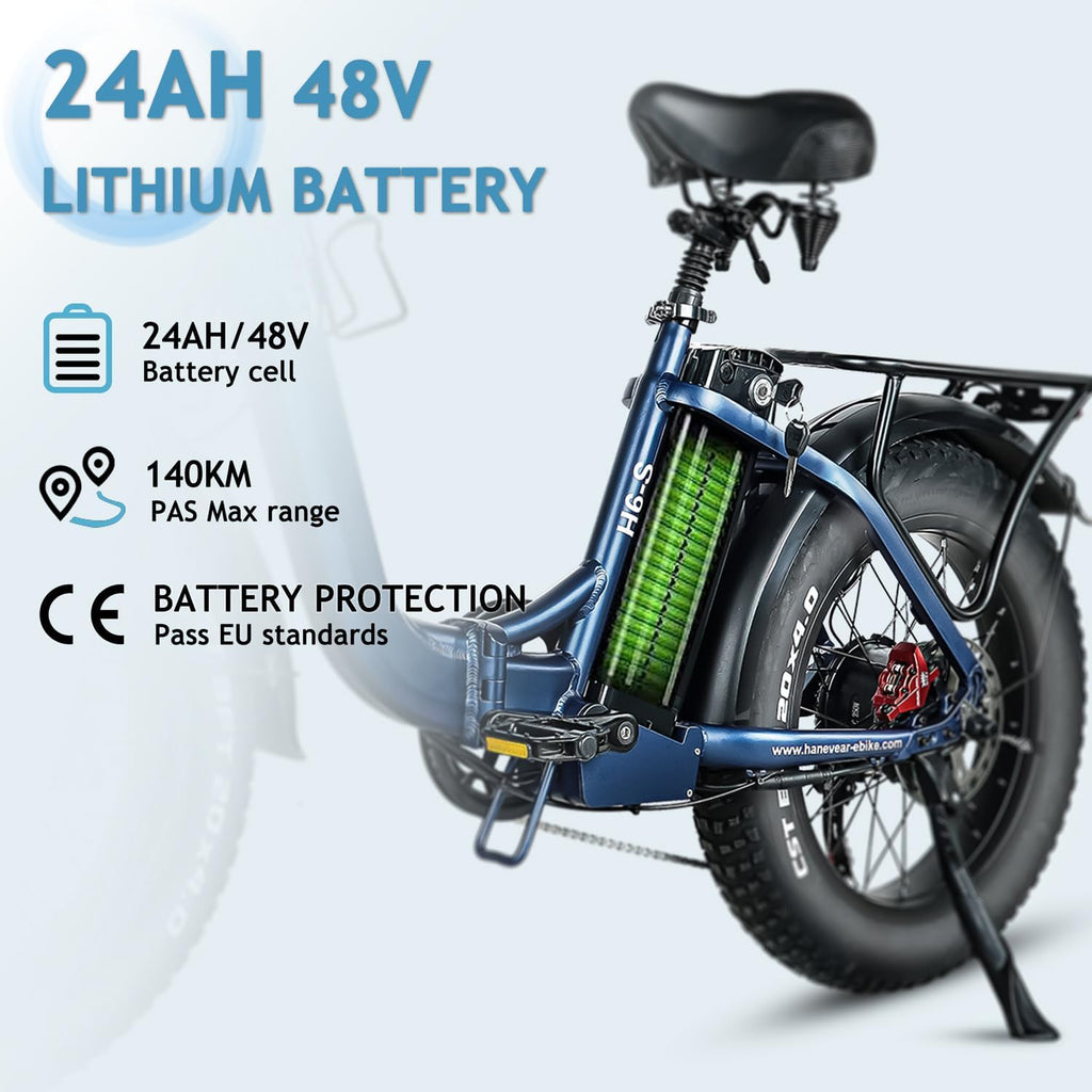 Vélo Électrique Pliable, Fat Bike Electrique 20 Pouces avec Batterie Lithium 48V/24Ah, 4.0'' Pneu Vélo de Montagne 250W Moteur VTT Électrique avec Freins Hydrauliques, E-Bike Urbain pour Adulte
