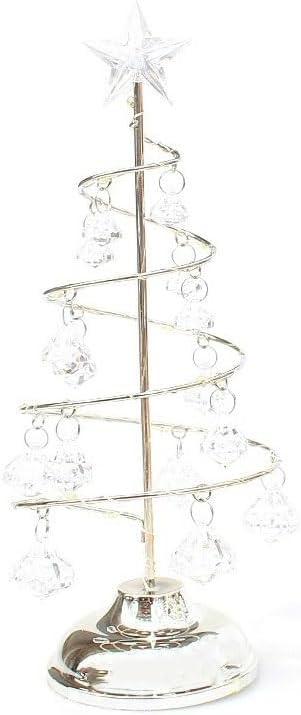 FUHAI-666 Lampe de table Décorations de Noël, arbres cadeaux, tables d'exposition en cristal, ornements, veilleuses Silver