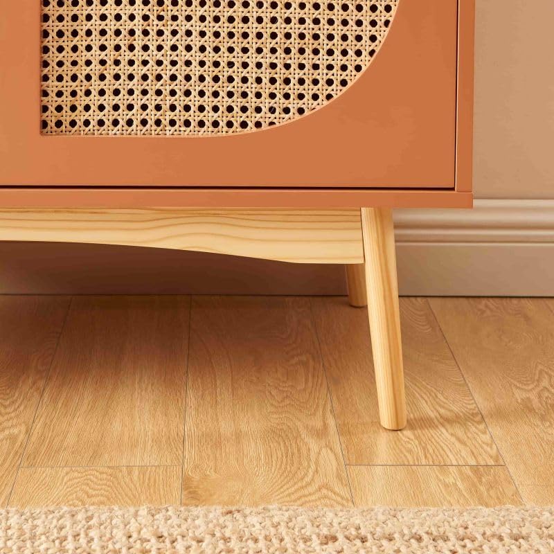 BAÏTA Buffet SIXTINE Terracotta et cannage rotin 90cm
