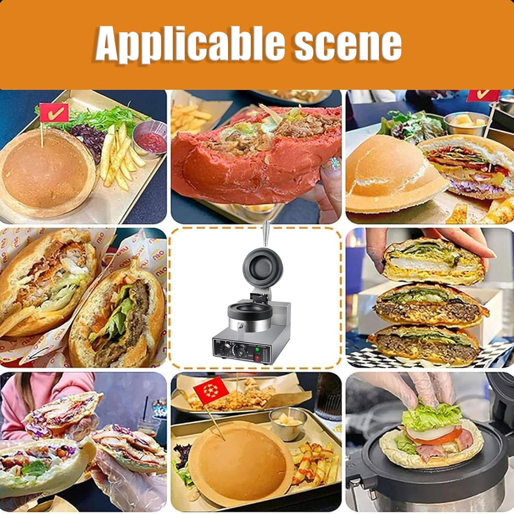 Machine à hamburger électrique, presse à hamburger antiadhésive, machine à panini, presse à panini commerciale 1200 W pour sandwichs et pâtisseries