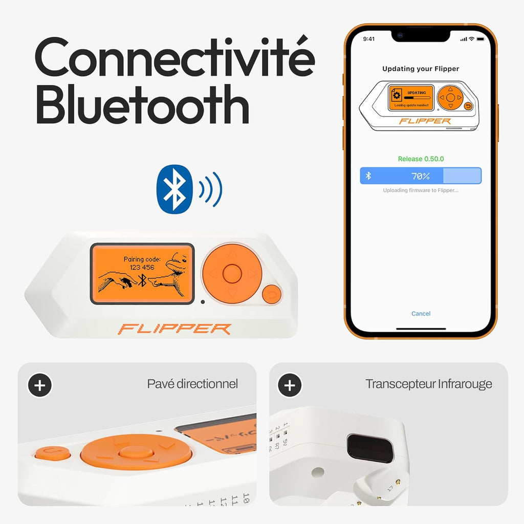 Flipper Zero Starter Kit Complet | Flipper Zero | Carte WiFi | Coque en Silicone | Carte mémoire de 64 Go | Lecteur de Carte USB