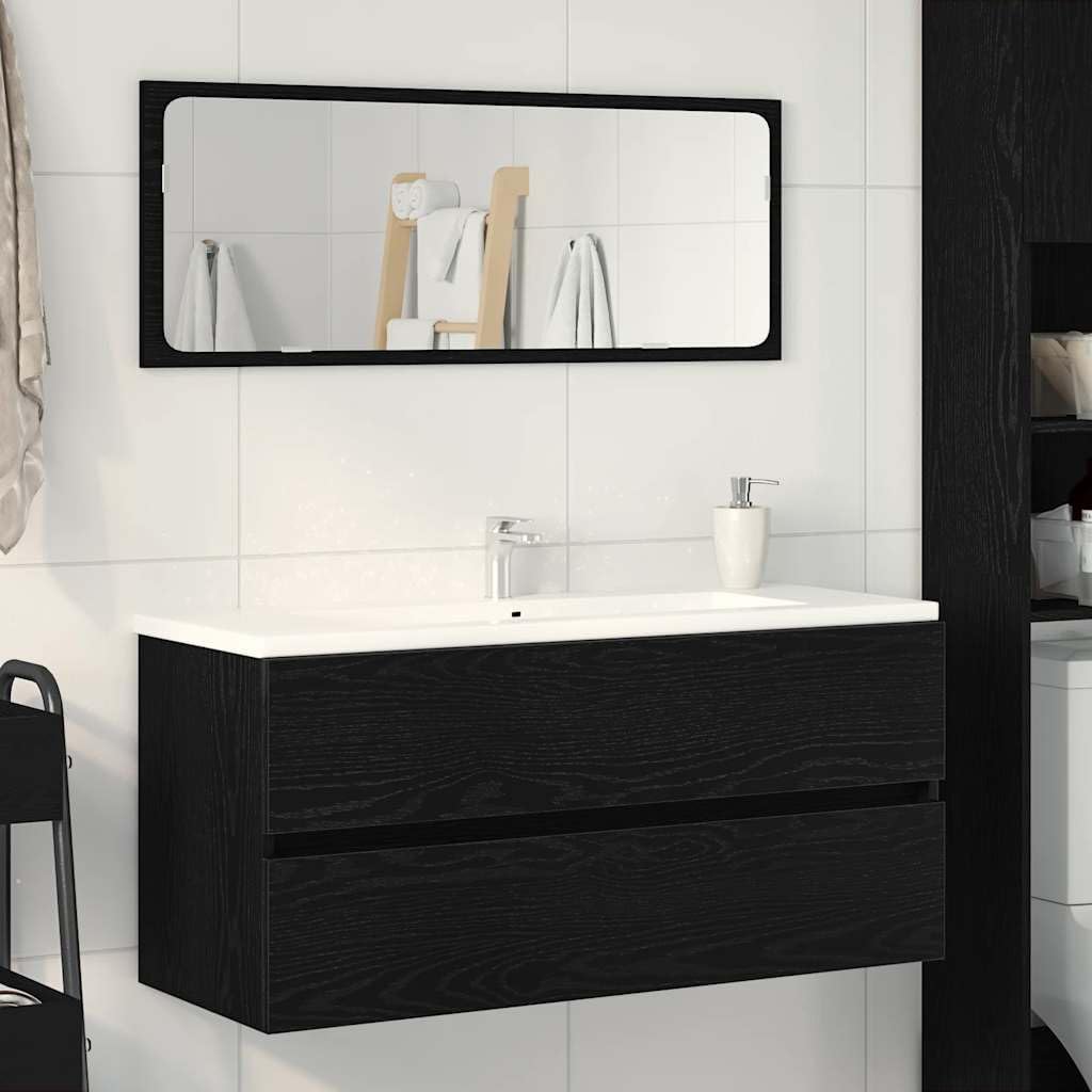 BOWEKAM Meubles, ensembles de meubles, ensembles de meubles de salle de bain, évier en chêne noir, 100 x 38,5 x 45 cm, bois d'ingénierie