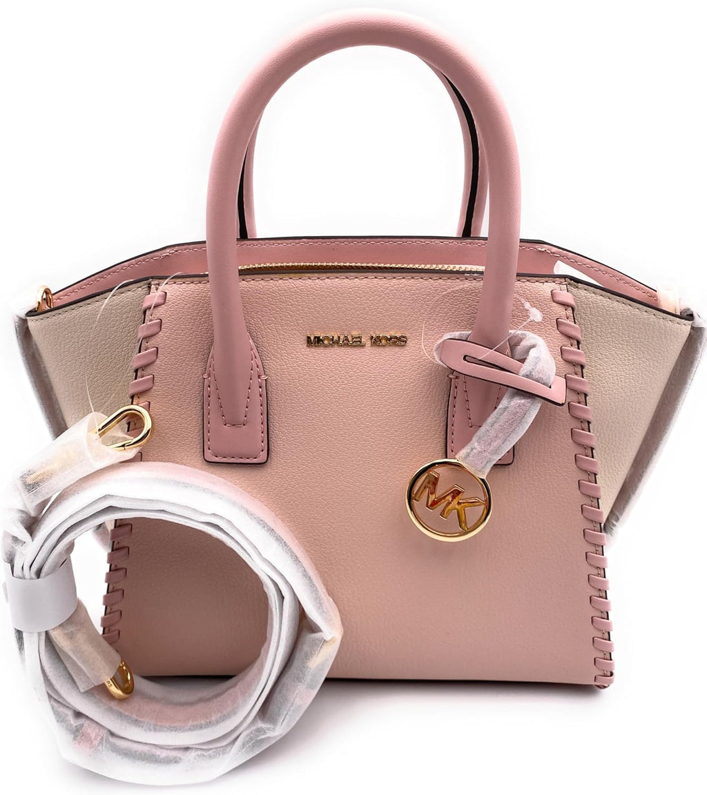 Sac pour femme I Satchel I Sac à main I Sac à bandoulière I Modèle : AVRIL I Rosé I 30 x 20 x 12 cm (l x H x P) I Logo MK I Matelassé I Sac pour femme