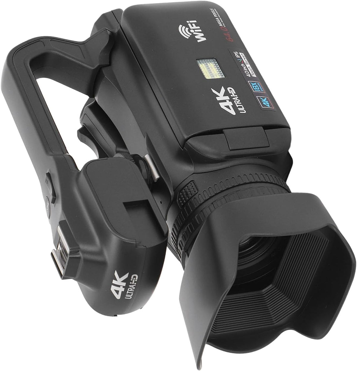 ciciglow Caméscope Numérique, Caméscope Vidéo WiFi à écran Tactile IPS de 4 Pouces avec Lumière de Remplissage à Distance pour la Photographie