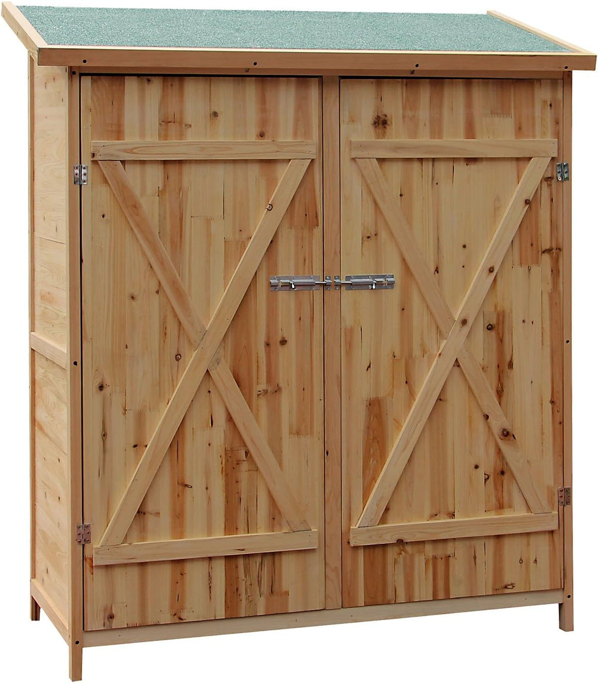 Wiltec Abri de Jardin XXL – 1380 x 655 x 1600 mm – en Bois – avec Toit en Bitume et 2 Portes – Cabane Remise pour Rangement Outils pour Jardin, Terrasse & Balcon