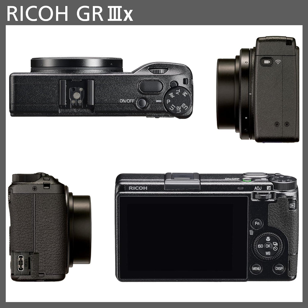 Ricoh GR IIIx Appareil Photo numérique [Focale 40mm] [Equipé d'un capteur CMOS APS-C de 24.2M] [La référence en matière de Prises de Vue instantanées] Noir