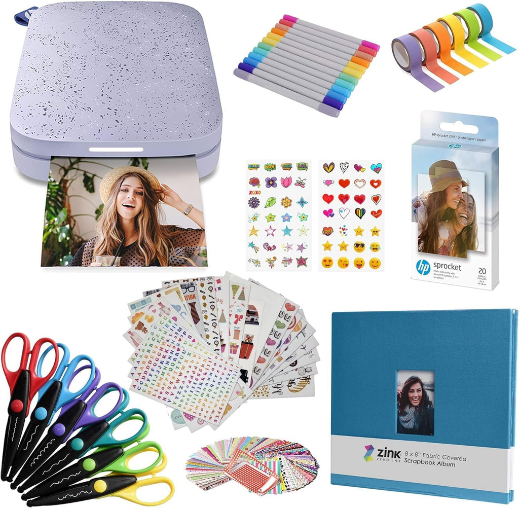 Sprocket Imprimante Photo instantanée Portable 2x3 Pouces (Violet) Kit d'album