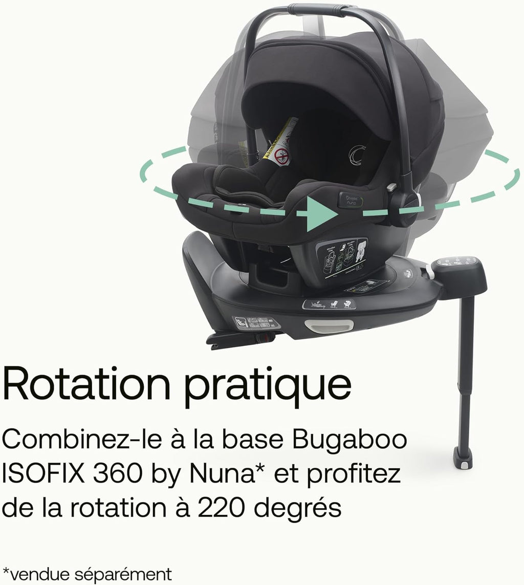 Turtle Air by Nuna, Siège Auto Pour Nouveaux-nés et Jeunes Enfants, Ultra Léger, Sûr et Pratique, avec Capote et fenêtre de visibilité, noir