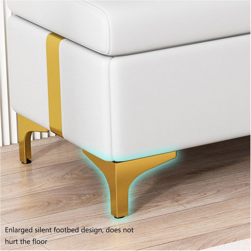 DTACBNEUZ Banc de lit, banc de rangement pour chambre, bout de lit, canapé, banc, fenêtre, cheminée, jouets blanc, 80 x 40 x 45 cm