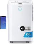 Pro Breeze OmniDry Déshumidificateur compresseur Intelligent 20L/Jour avec réservoir d'eau 4L, séchage du Linge & capteur d'humidité Auto - Absorbeur d’humidité, Contre moisissures & Condensation