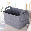 Panier de rangement en feutre avec poignées pour linge, salle de bain, bureau, boîtes de rangement pliables et ouvertes, gris foncé, 40 x 28 x 25 cm