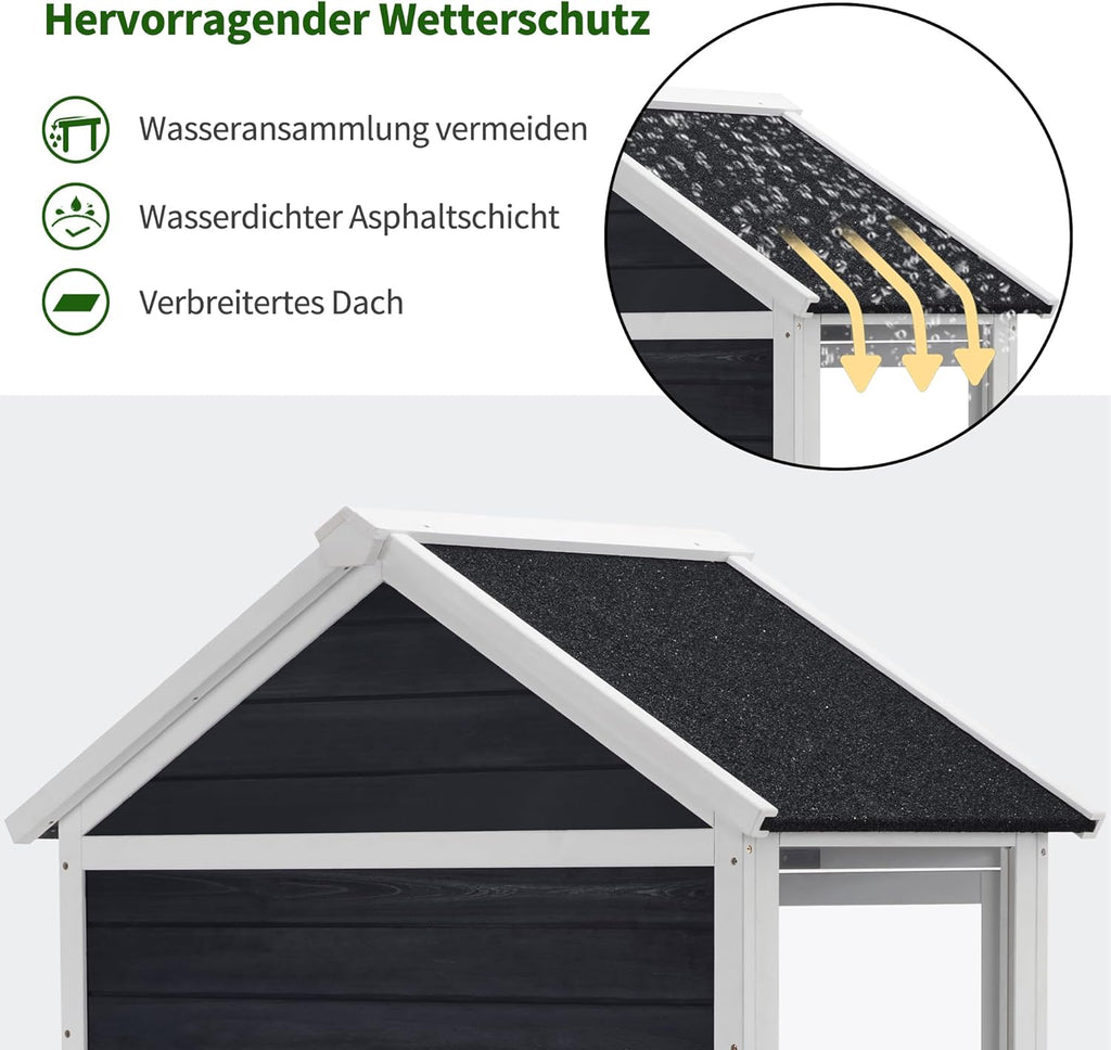 M MCombo Petit abri de Jardin en Bois - Résistant aux intempéries - Serre pour l'extérieur - Balcon - Terrasse - 100 x 53 x 178 cm - 0111 (Gris Anthracite)