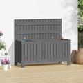 Canditree Coffre de Rangement Extérieur en Bois de Pin Massif, Coffre à Coussin Boîte de Rangement pour Jardin 108x42,5x54 cm (gris)