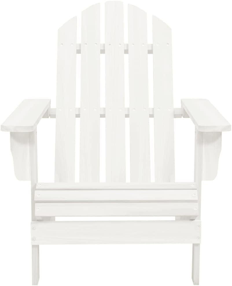 LLEZKBR Ensemble de meubles d'extérieur Adirondack Chaise de jardin avec table en bois de sapin massif Blanc