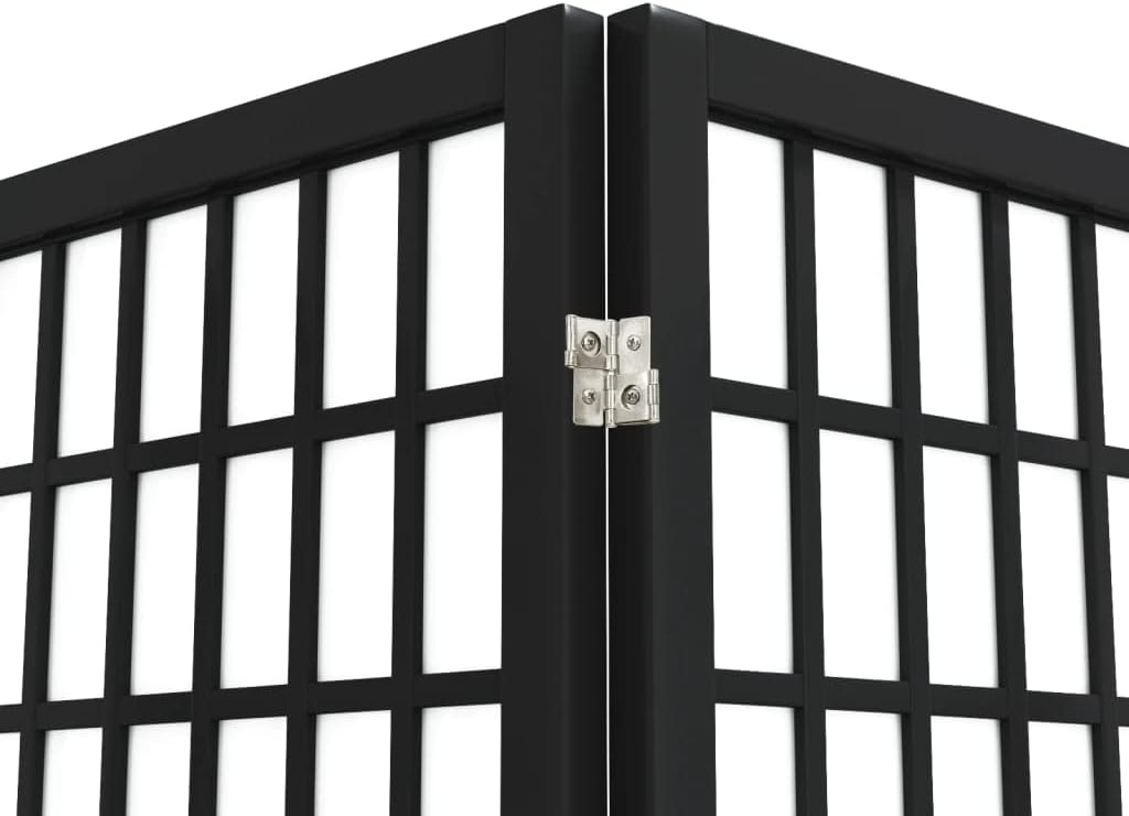 Ecran d'Intimité Paravent Séparateur de Pièces Cloison de Séparation pour Chambre à Coucher Maison Intérieur, 6 Panneaux 240x170 cm Noir