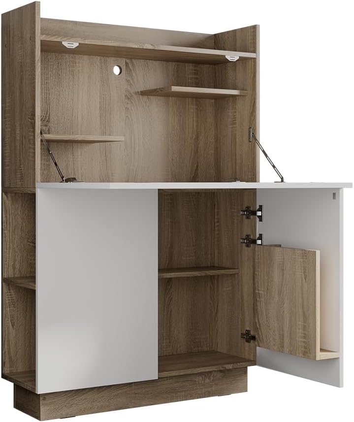 Vicco Secrétaire Bureau Alena, Sonoma/Blanc, 85 x 27 cm