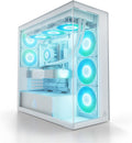 ARCTIC Xtender (White) - Boîtier PC, Verre Panoramique Trempé, Support pour Radiateur 2 x 420 mm, Tour Midi, E-ATX, 5X Ventilateurs A-RGB Pré-installés - Blanc