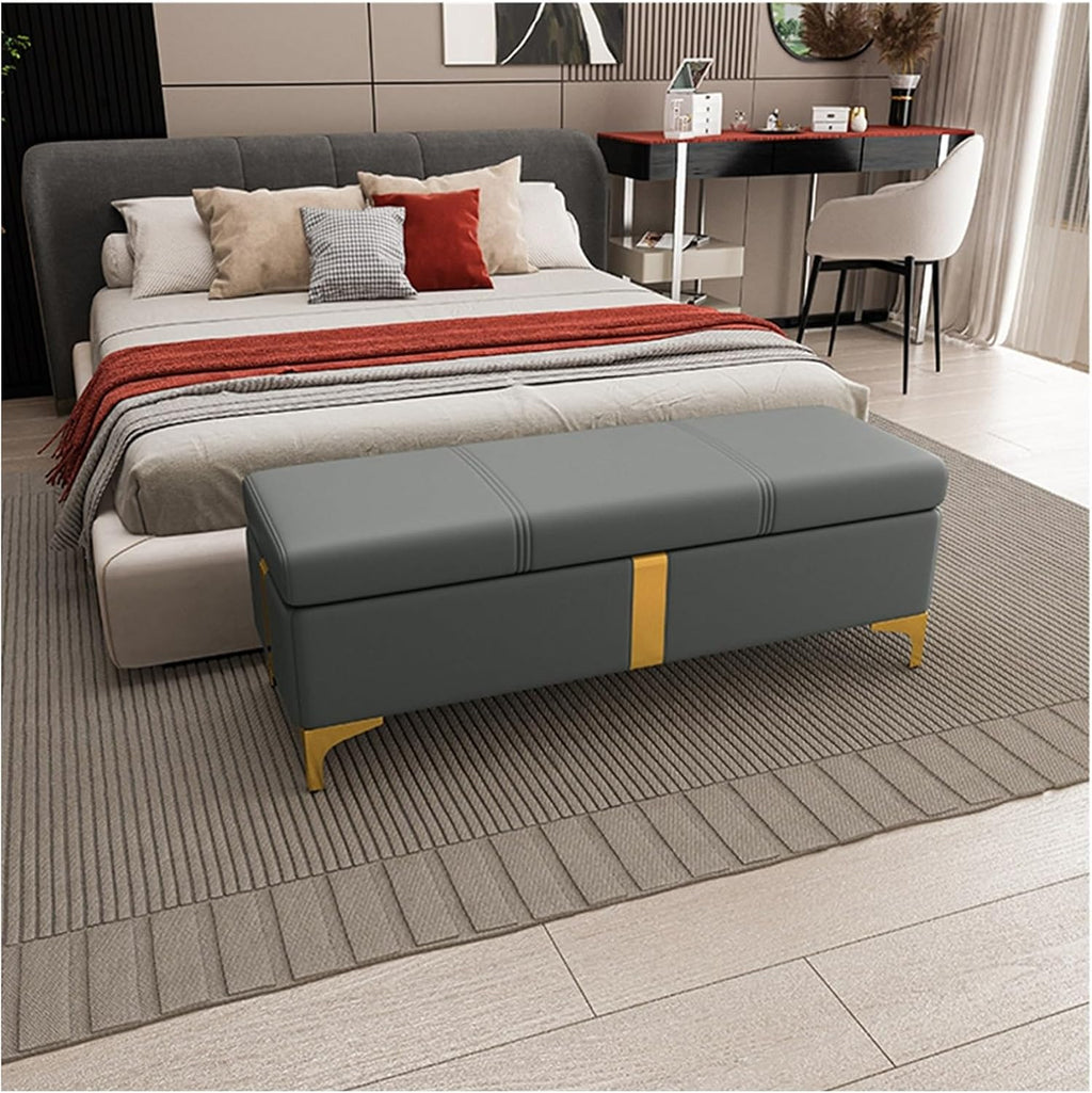 DTACBNEUZ Banc de lit, banc de rangement pour chambre, bout de lit, canapé, banc, fenêtre, cheminée, jouets blanc, 80 x 40 x 45 cm