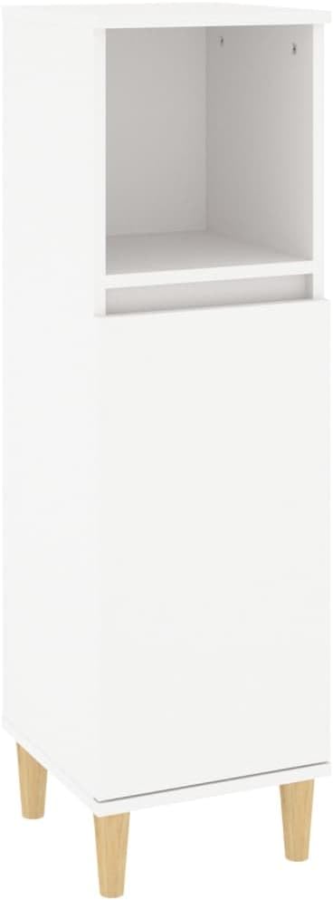 vidaXL Ensemble d'Armoires Salle de Bain 3 pcs, Armoires d'Evier avec Rangement, Meuble de Lavabo Toilette, Scandinave, Blanc Bois d'Ingénierie