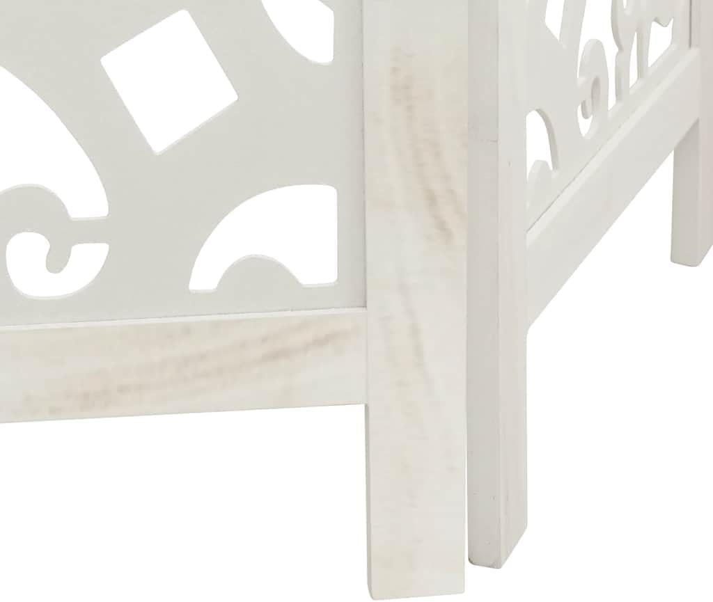 Qnhdfrt Paulownia Paravent en bois massif de Paulownia - 4 pièces - Blanc - 140-145 x 220 cm - Brise-vue - Pour salon, chambre à coucher, bureau