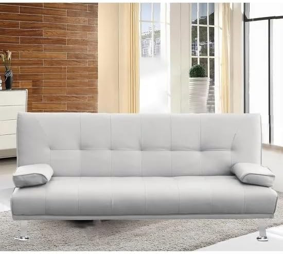 Bagno Italia Canapé lit 3 places 180 x 97 cm inclinable Simili-cuir Noir ou blanc modèle Queen