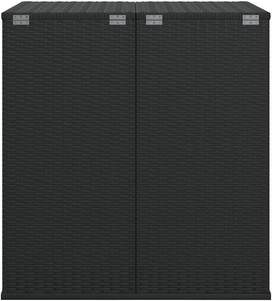 vidaXL Boîte à Coussins de Jardin Coffre de Rangement Conteneur à Oreillers d'Extérieur Patio Terrasse Résine Tressée 100x97,5x104 cm Noir